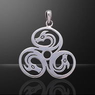 CELTIC DRAGONS SILVER PENDANT
