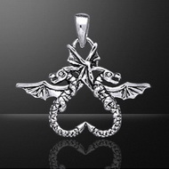 DRAGON PAIR SILVER PENDANT