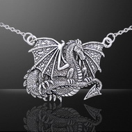 WINGED DRAGON SILVER NECKLACE